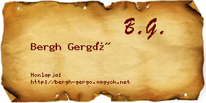 Bergh Gergő névjegykártya