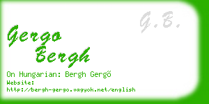 gergo bergh business card