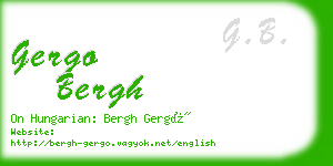 gergo bergh business card